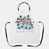 Tis the Season to be Jolly Dancing Jolly Snowmen エプロン (正面)