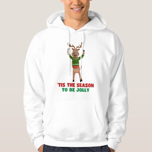 ‘Tis The Season To Be Jolly Reindeer Hoodie パーカ (正面)
