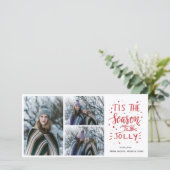 Tis The Season To Be Jolly Script Holiday Photo シーズンカード (スタンド正面)