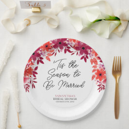 'Tis the Season to Be Married フローラル ブライダル シャワー ペーパープレート
