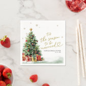 Tis the Season to be Married Bridal Shower スタンダードカクテルナプキン (インサイチュ)