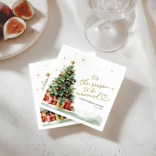 Tis the Season to be Married Bridal Shower スタンダードカクテルナプキン