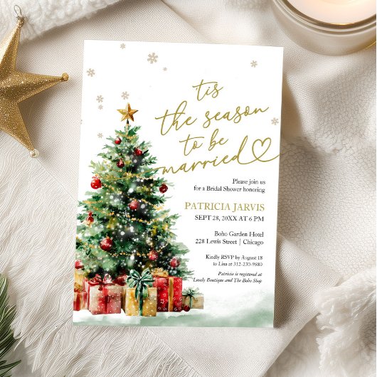 Tis the Season to be Married Bridal Shower 招待状