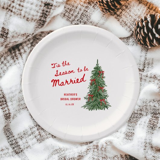 Tis the Season to be Married Holiday Bridal Shower ペーパープレート