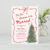 Tis the Season to be Married Holiday Bridal Shower 招待状 (スタンド正面)