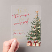 Tis the Season to Be Married Winter Bridal Shower アクリル招待状 (インサイチュ (ポータブル))