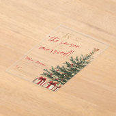 Tis the Season to Be Married Winter Bridal Shower アクリル招待状 (レイダウン)