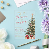 Tis the Season to Be Married Winter Bridal Shower アクリル招待状 (インサイチュ (ウェディング))