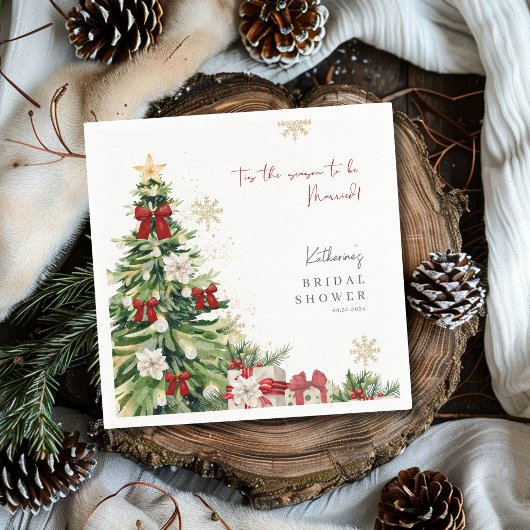 Tis the Season to be married Winter Bridal Shower スタンダードカクテルナプキン