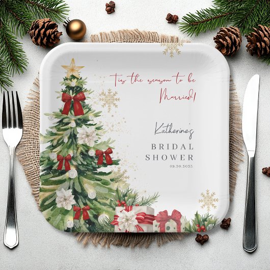 Tis the Season to be married Winter Bridal Shower  ペーパープレート