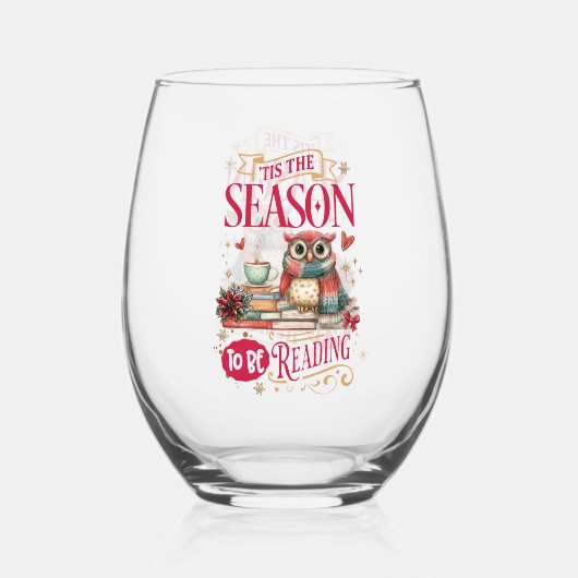 'Tis The Season to Be Reading ステムなしワイングラス (裏面)