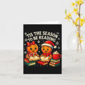 ’tis The Season To Be Reading Book Lover Design カード (黄色い花)