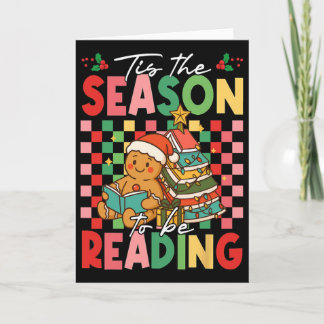 Tis The Season To Be Reading Teacher Christmas Gin カード