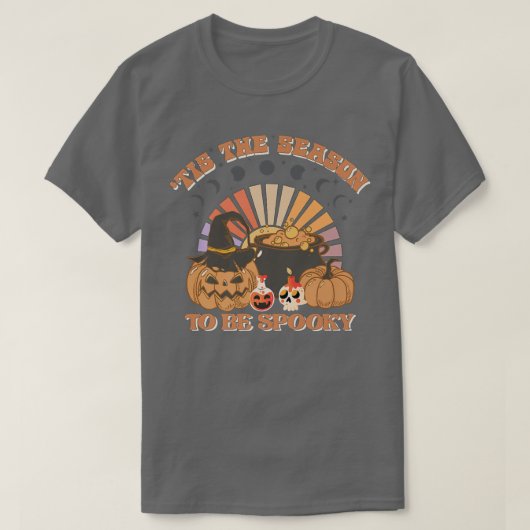 Tis The Season To Be Spooky Moonphase Pumpkin Hall Tシャツ (デザイン正面)