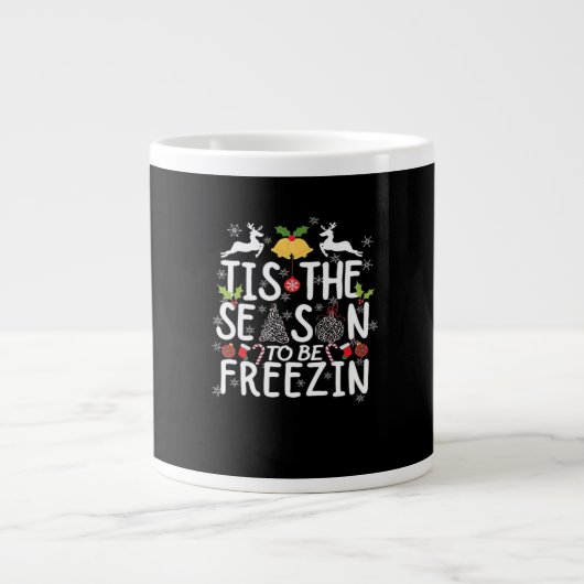 Tis The Season To Freezin Minimal Clean ジャンボコーヒーマグカップ (正面)