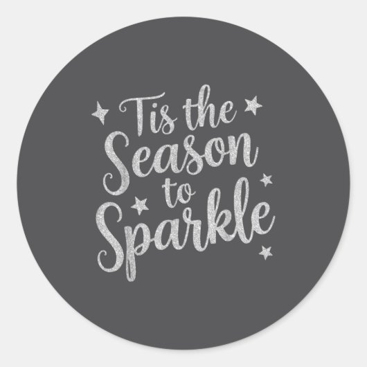 Tis The Season To Sparkle Christmas Xmas Holiday  ラウンドシール (正面)