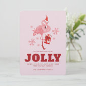 Tis the Season Tropical Flamingo Christmas シーズンカード (スタンド正面)