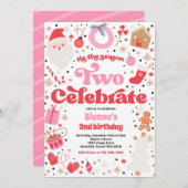 Tis The Season Two Celebrate Christmas Birthday 招待状 (正面/裏面)