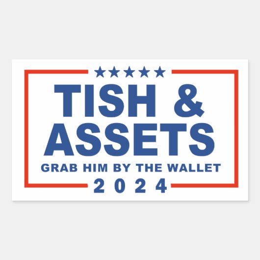 TishとAssets – 財布で彼を掴む 長方形シール (正面)
