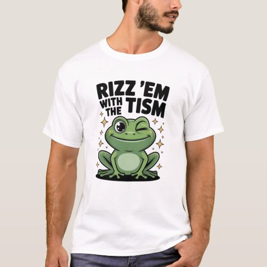 Tismで彼らをRizzだぜ クールなカエル Tシャツ (正面)