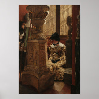 Tissot - In The Louvre 1883 ポスター