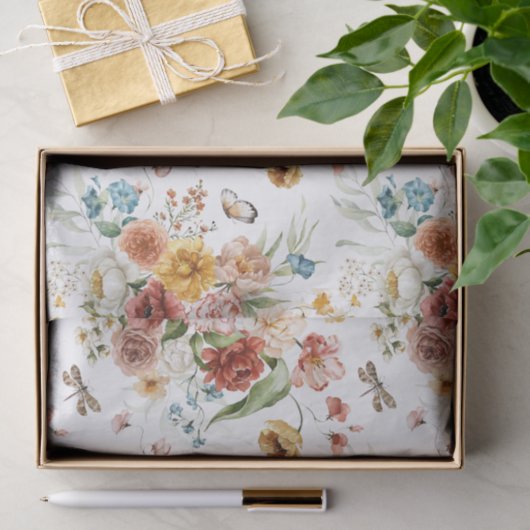 Tissue Paper 3 sheets, Dutch Still Life Floral Art 薄葉紙 (ギフト)