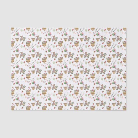 Tissue Paper - Bears, Balloons & Berries Pattern 薄葉紙 (正面)