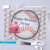 Tissue Paper Blue Baseball Happy Birthday  薄葉紙 (クラフト)