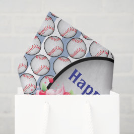 Tissue Paper Blue Baseball Happy Birthday  薄葉紙