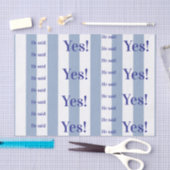 Tissue Paper Blue & White Stripe He said Yes! 薄葉紙 (クラフト)