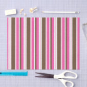 Tissue Paper Brown & Pink Stripe 薄葉紙 (クラフト)