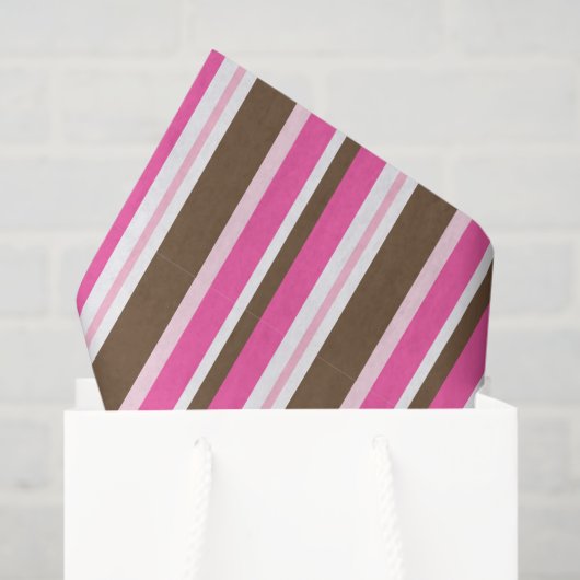Tissue Paper Brown & Pink Stripe 薄葉紙 (ギフトバッグ)