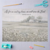 Tissue Paper - Joshua 24:15 - House White Flowers 薄葉紙 (クラフト)