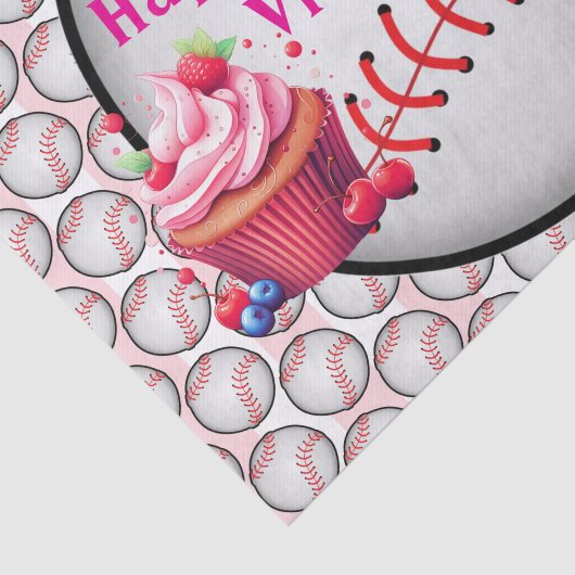Tissue Paper Pink Baseball Happy Birthday  薄葉紙 (詳細)