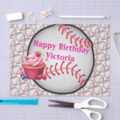 Tissue Paper Pink Baseball Happy Birthday  薄葉紙 (クラフト)