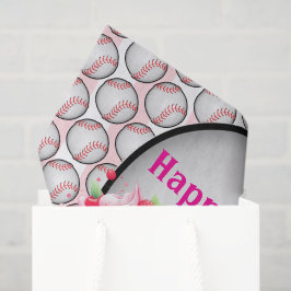 Tissue Paper Pink Baseball Happy Birthday  薄葉紙