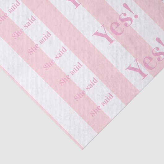 Tissue Paper Pink & White Stripe She said Yes! 薄葉紙 (詳細)