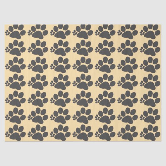 Tissue Paper - Polydactyl Paw Print on Beige 薄葉紙 (正面)