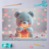 Tissue Paper Teddy with a Heart  薄葉紙 (クラフト)