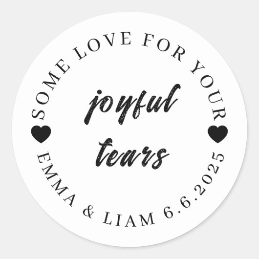 Tissues for Happy Tears Wedding Favor Round ラウンドシール (正面)