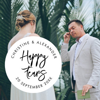 Tissues for Your Happy Tears Wedding Sticker | Min ラウンドシール