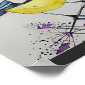 Tit鳥素晴らしスケッチ、手描きブリティッシュ鳥 ポスター (角)