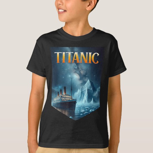 Titanic Cruise Ship Iceberg 1912 Rms Voyage Men Wo Tシャツ (正面)