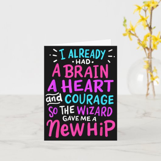 Titanium Hip Replacement Surgery Humor Funny New H カード (黄色い花)