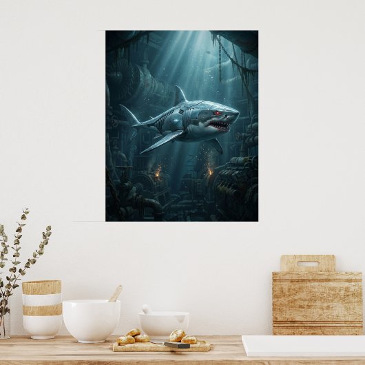 Titanium Shark Dive ポスター (キッチン)