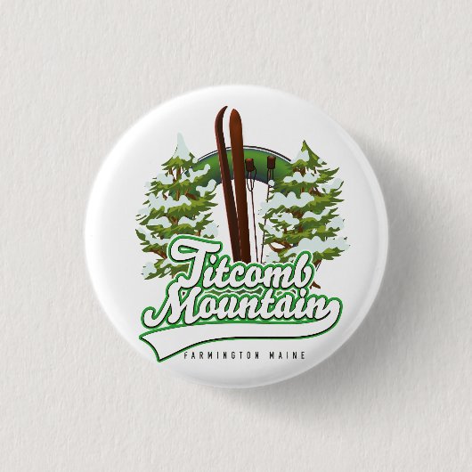 Titcomb Mountain ファーミントン メイン州 スキー 缶バッジ (正面)