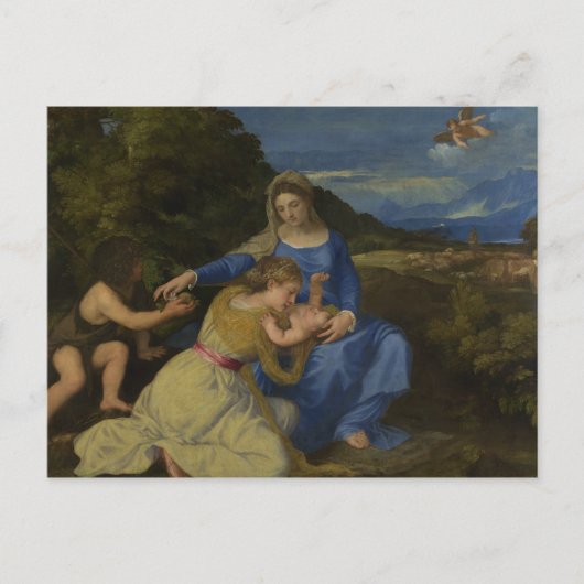 Tititian -ヴァージンと子供と乳児 ポストカード (正面)