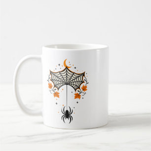 Titleヴィンテージ クモの巣と三日月 レトロなハロウィン コーヒーマグカップ