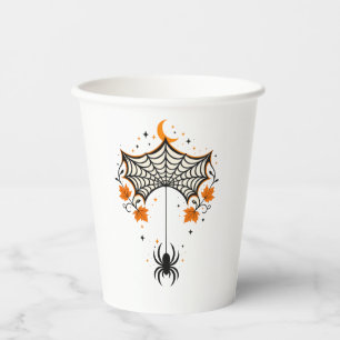 Titleヴィンテージ クモの巣 三日月   レトロなハロウィン 紙コップ
