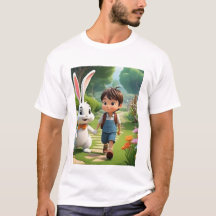 Title かわいいキャラクターTシャツ 楽しいグラフィック*